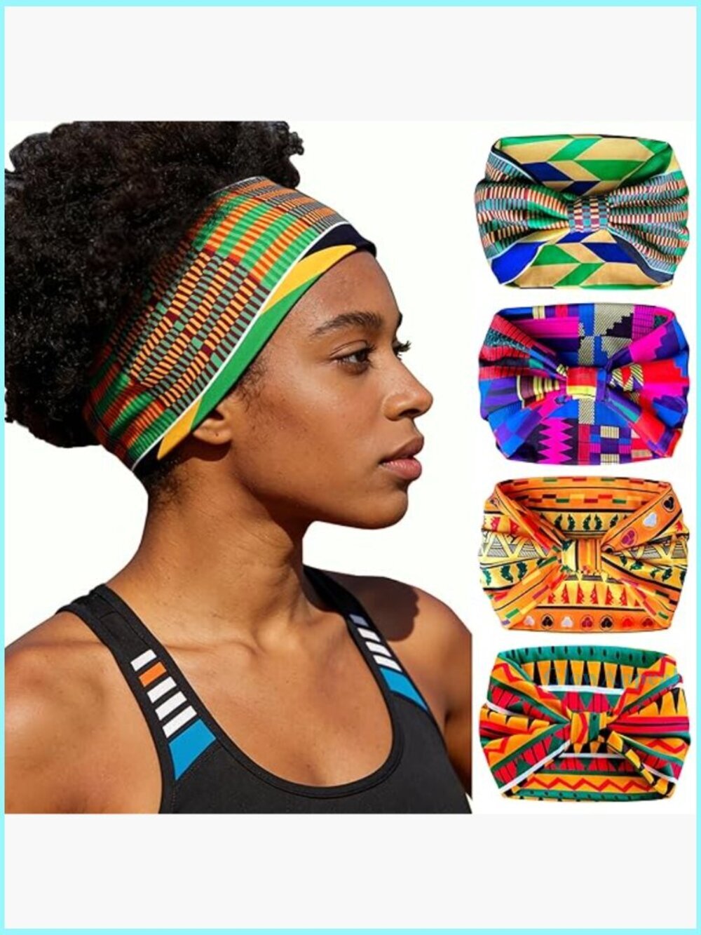 4 Pack Wide Headbands Non Slip Workout Hair Accessories Boho Style